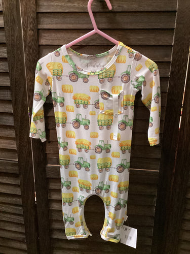 Cute Tractor/Hay Wagon Onesie