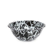Load image into Gallery viewer, Splatter Enamelware Small Serving Bowl: Navy &amp; Cream