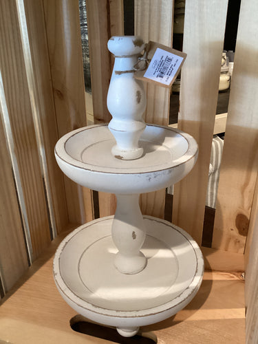 MudPie Small White Tiered Server(Armas)