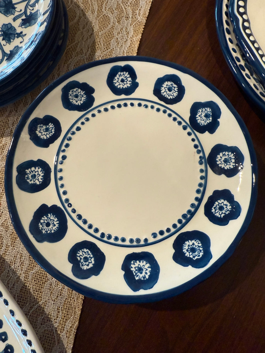 MudPie Flower Print Salad Plate(Armas)