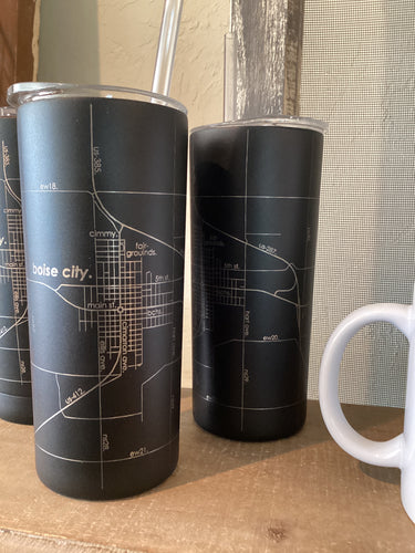 Black Boise City skinny tumbler