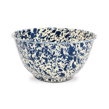 Load image into Gallery viewer, Splatter Enamelware Large Salad Bowl: Navy &amp; Cream Splatter