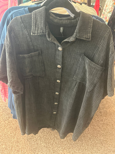 2fly button up black