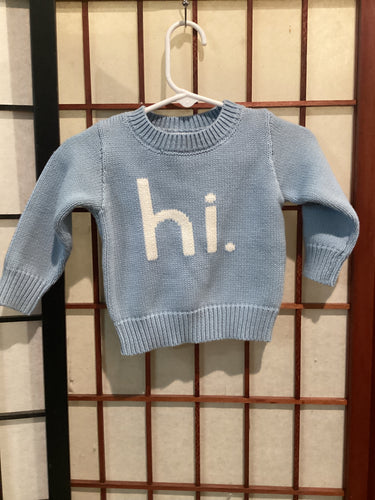 hi. Blue Sweater 0-6M
