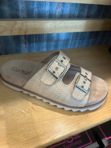 Corky’s raffia sandal