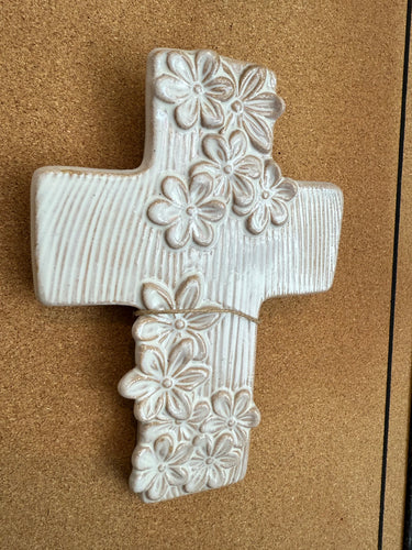 MudPie Big Flower Ceramic Crosses
