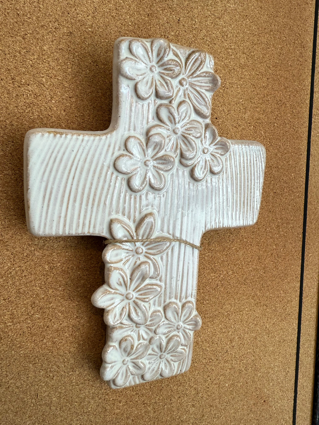 MudPie Big Flower Ceramic Crosses
