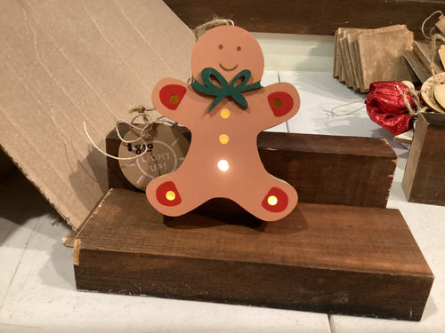 Light up Gingerbread man ornament