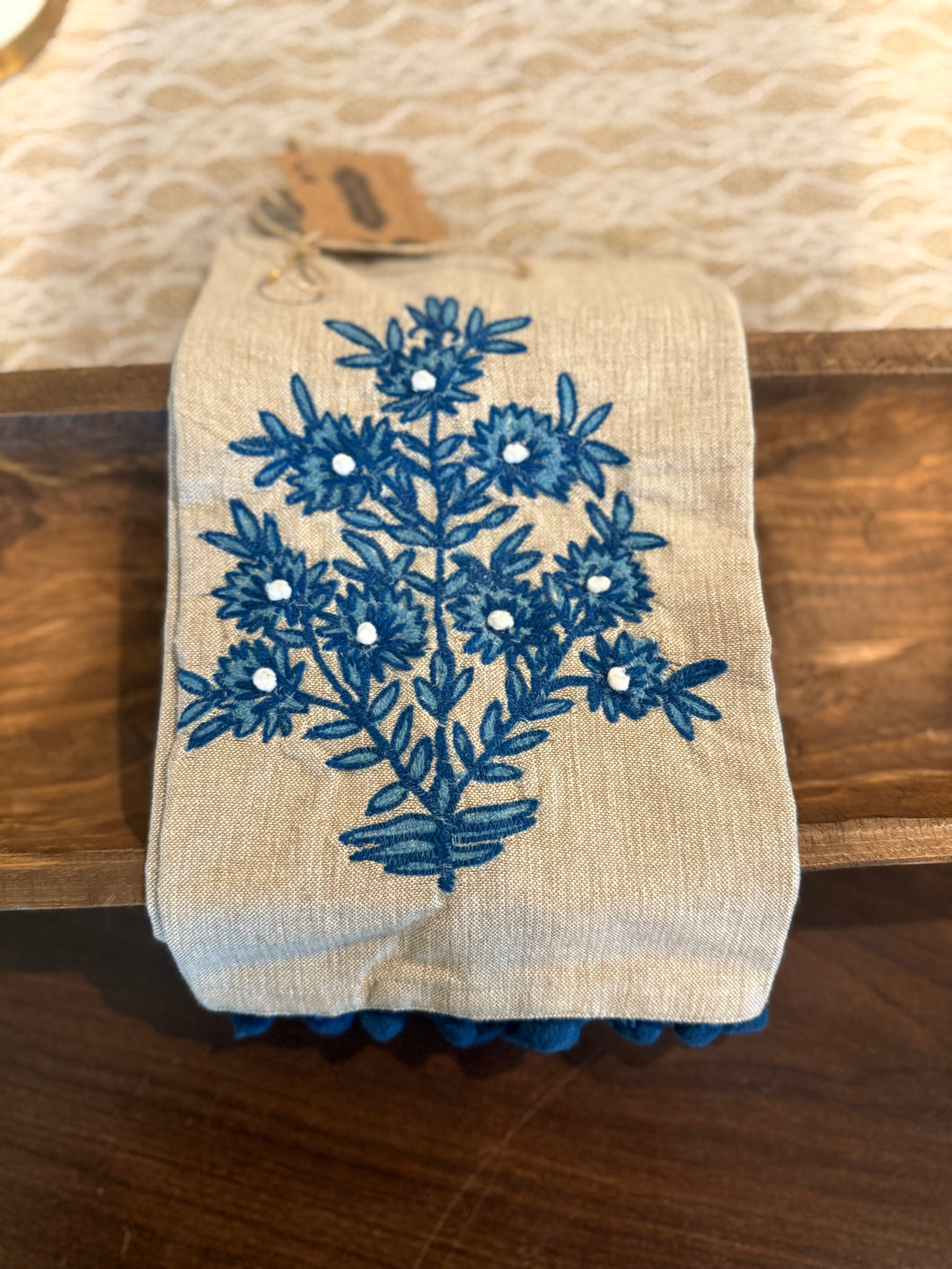 MudPie Flower Stem Print Tea Towel (Armas)