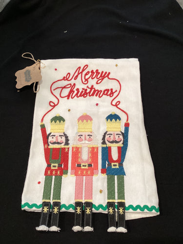Three Dangle Merry Christmas Teatowel