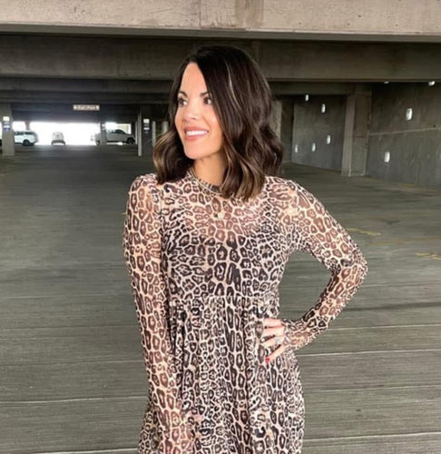 Blakeley mesh leopard dress