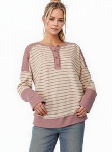 Cream/rose button top