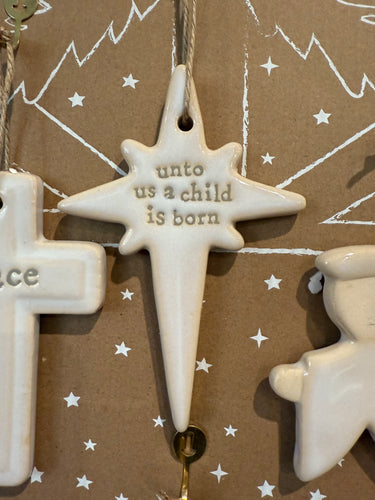 MudPie Ceramic Star Nativity Ornament