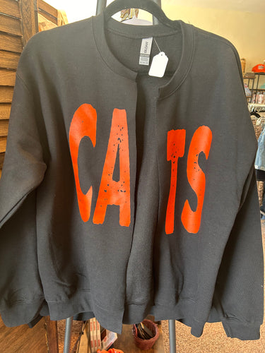 Cats split sweatshirt cardigan