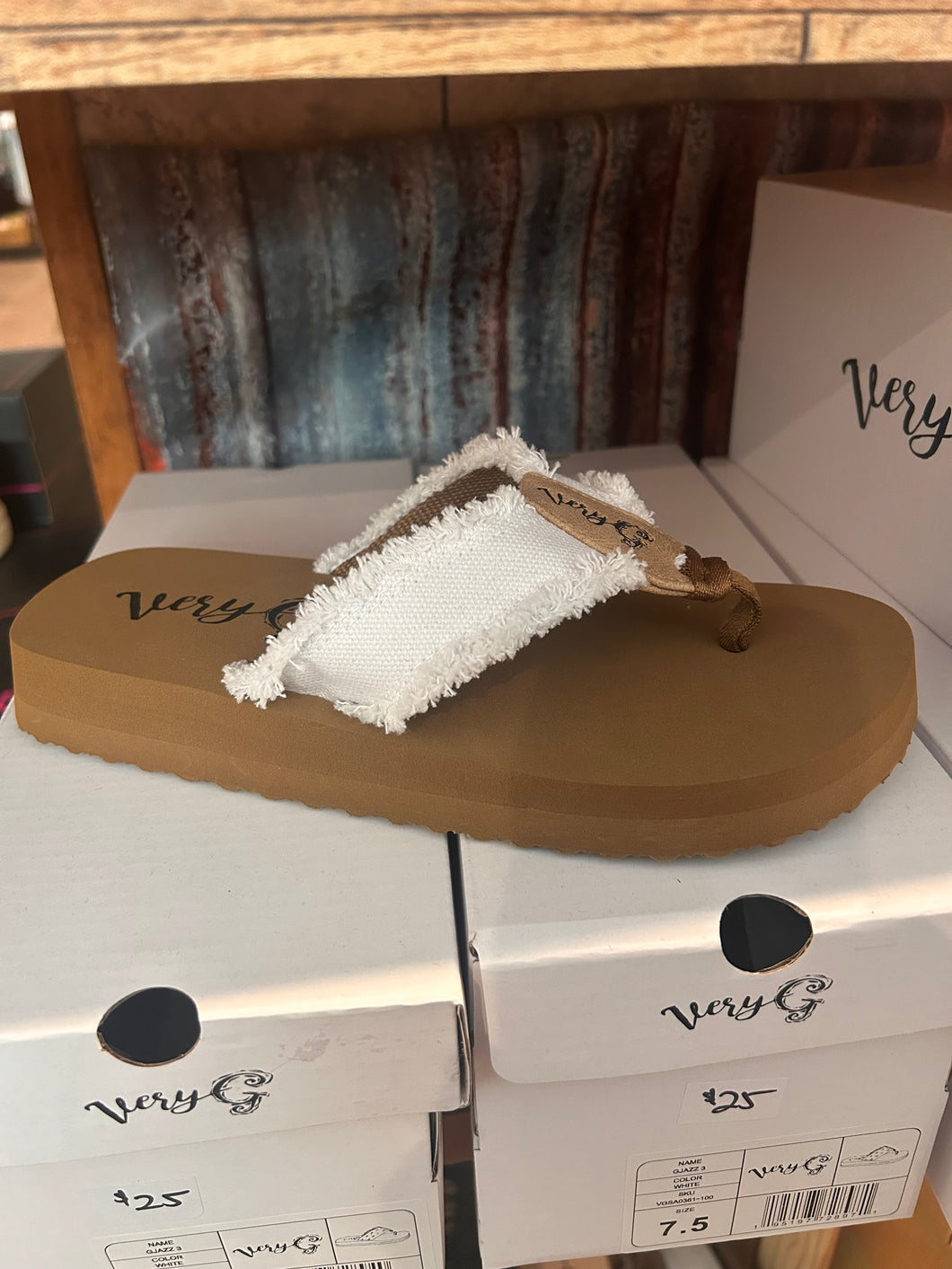 White very g flip flop