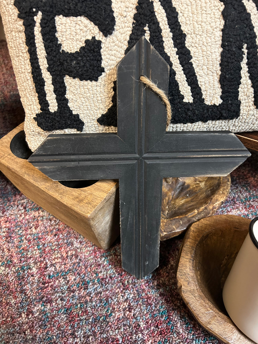 Black wooden cross