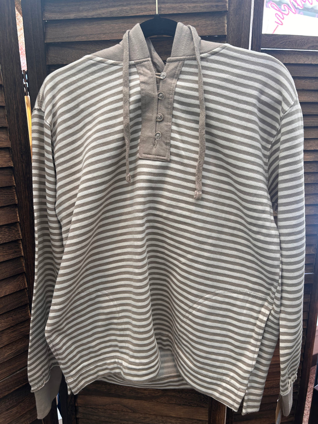 Striped Henley hoodie