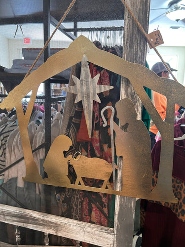 Gold Nativity Door Hanger