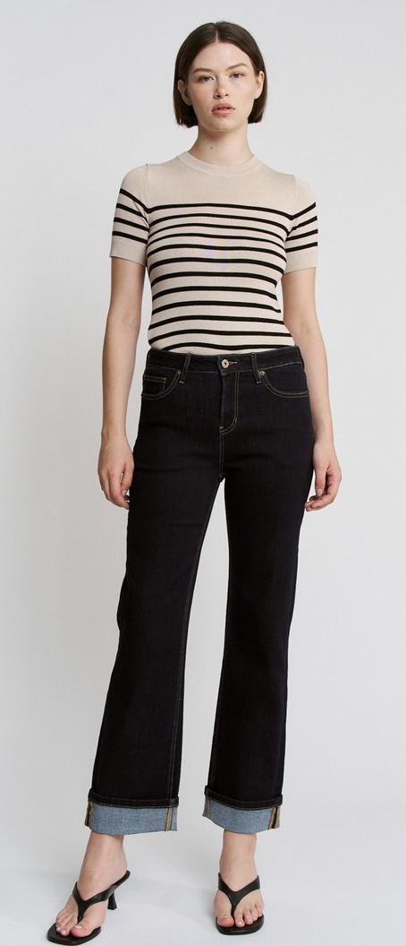 Mid-rise Ankle Straight Cuff Jean