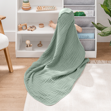 Load image into Gallery viewer, Hooded Baby Towel, 6 Layer 100% Muslin Cotton by Comfy Cubs: Cedar and Sand / Pack of 2 KO