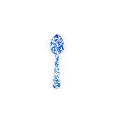 Load image into Gallery viewer, Splatter Enamelware Small Spoon: Navy &amp; Cream Splatter