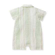Load image into Gallery viewer, Pacific Stripe Baby Boy Romper: 0-3M (Fowler)