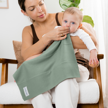 Load image into Gallery viewer, Baby Burp Cloths Set, Large 6-Layer, 100% Cotton Comfy Cubs: Sage / Pack of 6 crews
