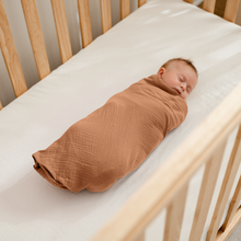 Load image into Gallery viewer, Muslin Swaddle Blankets Pack of 3 by Comfy Cubs: Heather Blue - Pacific Blue - Fern KO