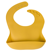 Load image into Gallery viewer, Silicone Baby Bib: Apricot