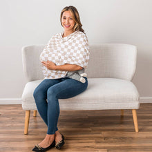 Load image into Gallery viewer, Taupe Checkerboard Mom Boss™ 4-in-1 multi-use cover(Crews)