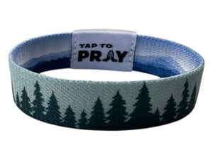 Tap To Pray™ Wristbands - Mountains & Forests: Small / Blue Mountains & Green Forests