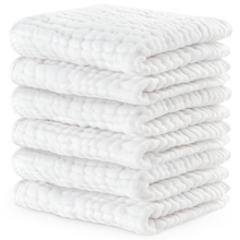 Load image into Gallery viewer, Muslin Baby Washcloths, Soft 10"x10" Cotton by Comfy Cubs: Sand / 6-Pack 10”X10” crews