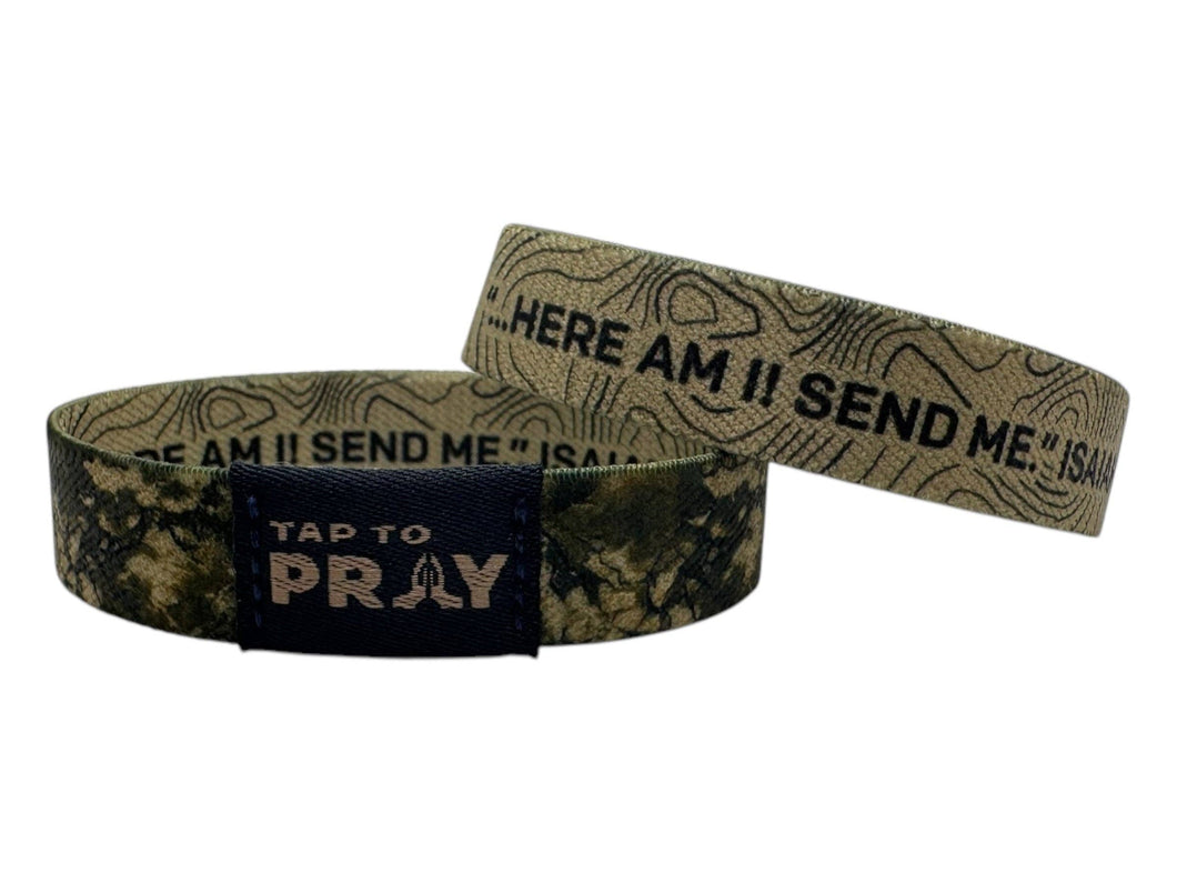 Tap To Pray™ Wristbands - Valor Camo & Isaiah 6:8: Small