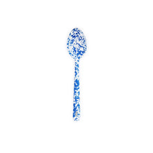 Load image into Gallery viewer, Splatter Enamelware Large Serving Spoon: Navy &amp; Cream Splatter