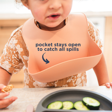 Load image into Gallery viewer, Silicone Baby Bib: Apricot