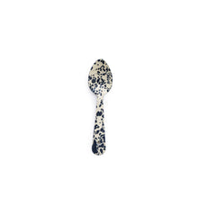 Load image into Gallery viewer, Splatter Enamelware Small Spoon: Navy &amp; Cream Splatter