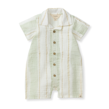 Load image into Gallery viewer, Pacific Stripe Baby Boy Romper: 0-3M (Fowler)