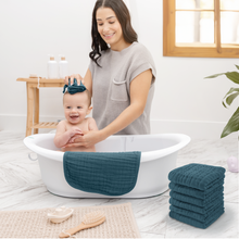 Load image into Gallery viewer, Muslin Baby Washcloths, Soft 10"x10" Cotton by Comfy Cubs: Sand / 6-Pack 10”X10” crews