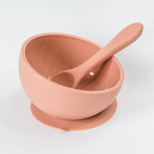 Load image into Gallery viewer, Silicone Suction Bowl and Spoon Set: Blush