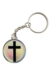 Load image into Gallery viewer, Tap To Pray™ - Prayer Tag Keychains: Black + Cross