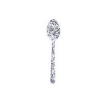 Load image into Gallery viewer, Splatter Enamelware Large Serving Spoon: Navy &amp; Cream Splatter