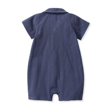 Load image into Gallery viewer, Check Gauze Baby Boy Romper: 0-3M (Fowler)