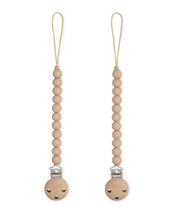 Load image into Gallery viewer, Baby Pacifier Clips, 100% Food Grade Silicone by Comfy Cubs: Beige