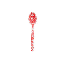 Load image into Gallery viewer, Splatter Enamelware Large Serving Spoon: Navy &amp; Cream Splatter
