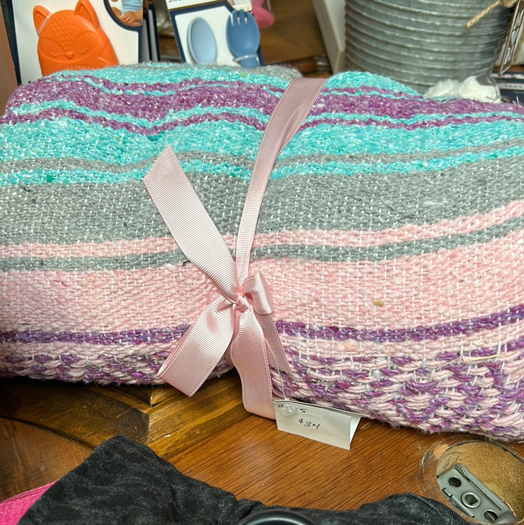 Pink striped blanket