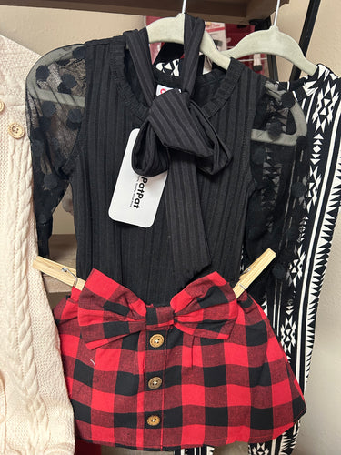 Plaid skirt set