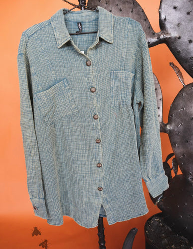 Acres waffle top Teal